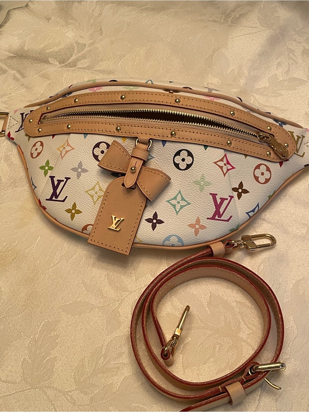 Louis Vuitton Multicolor Monogram White Canvas Waist Bag